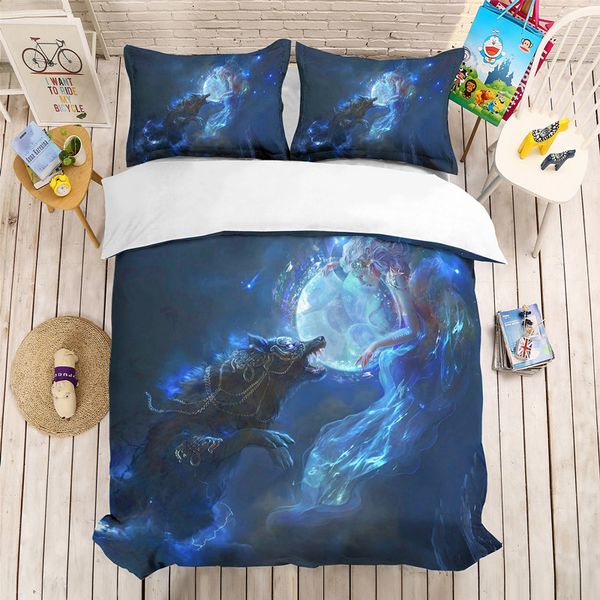 3d Wolf Bed Comforter Luxury Bedding Set King Size Duvet Cover