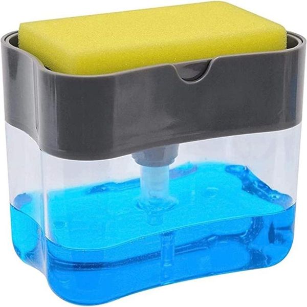 

1 set dishwashing brush pot artifact press the liquid box sponge wipe combination automatic liquid addition cleaning tool
