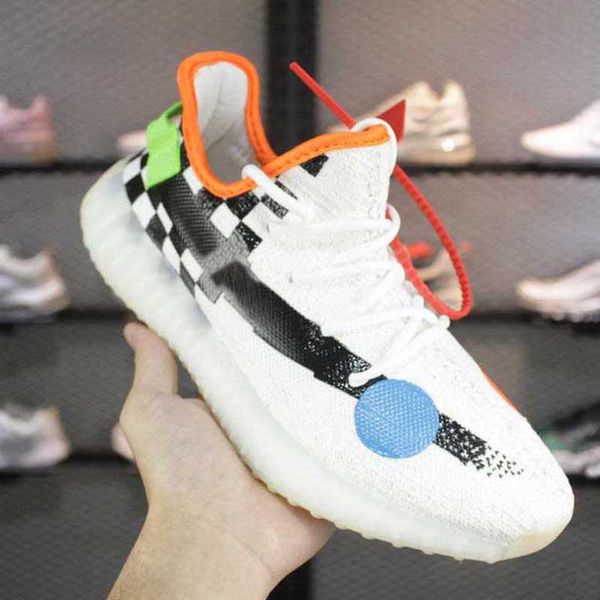 

2019 Kanye West V2 Кроссовки Дизайнер Клей Статический Белый Beluga Zebra Off Женщины Мужчины Кр
