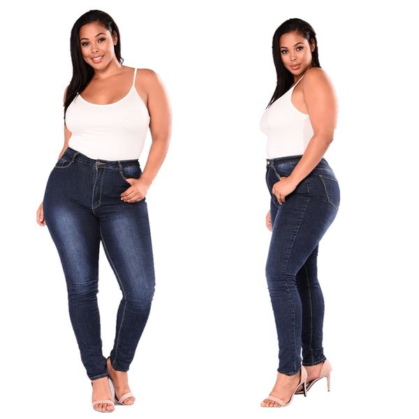 

jean woman mom jeans pants boyfriend jeans for women with high waist push up large size ladies pencil denim 2xl-7xl 2019, Blue