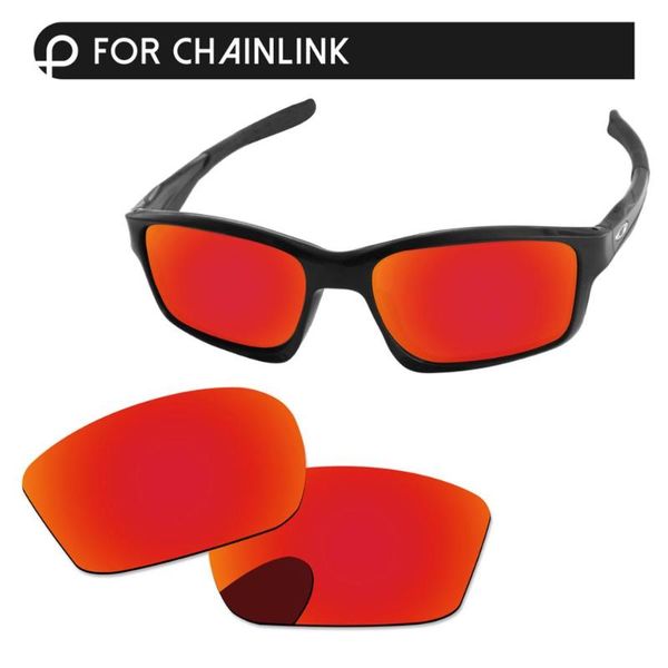 

papaviva fire red mirror polarized replacement lenses for chainlink oo9247 sunglasses frame 100% uva & uvb protection