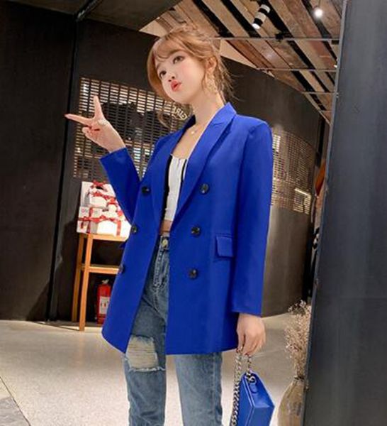 

женская корейская версия нового бутика особый индивидуальный тренд моды тонкий весенний и осенний пиджак с длинными рукавами / s-2xl, White;black