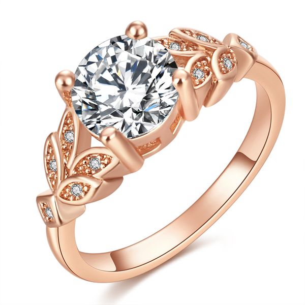 

fashion wedding crystal silver ring engagement single gold cubic zircon ring fashion new brand bijoux women's jewelry, Slivery;golden