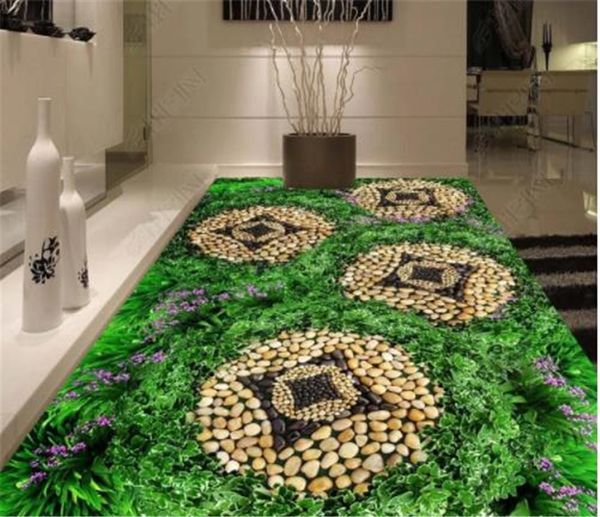 

пользовательского retail green lawn камень мозаика 3d пол украшение mural