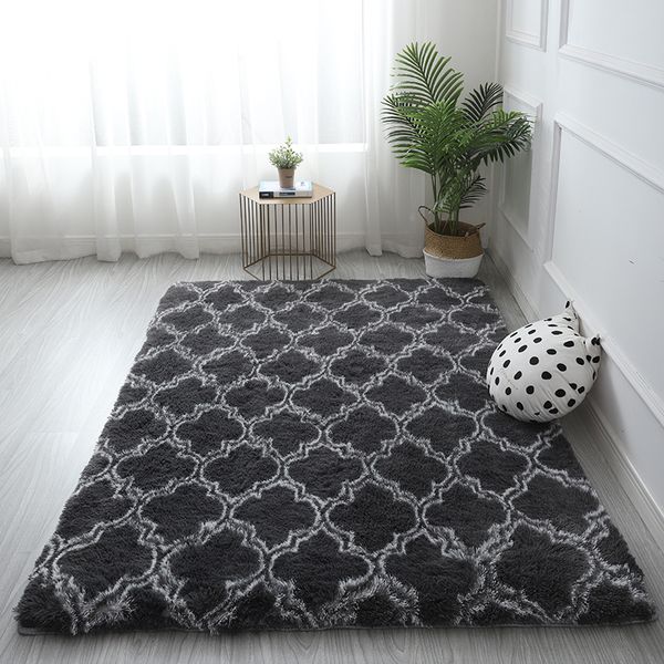 

nordic living room carpet bedside plush floor mat tatami rectangular crawling rug thickened high-density sponge non-slip carpet