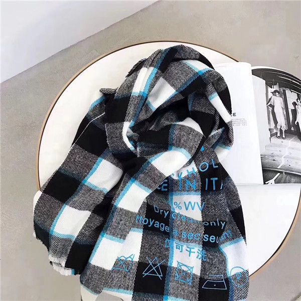 

new men's and women's brand scarf classic letter check design scarf shawl size 200*80cm scarf no box, Blue;gray