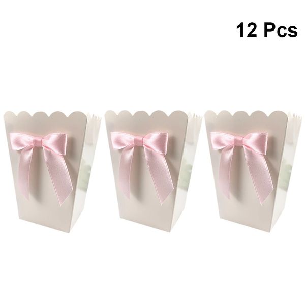 

12pc bow popcorn box party supplies paper popcorn boxes bags candy snack treat boxes container birthday baby shower wedding