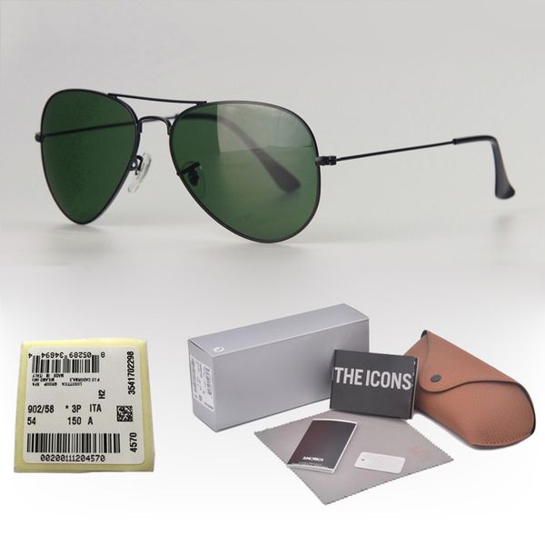 

2020 New Arrial Pilot Sunglasses For Men Women Brand designer metal frame Vintage Sport sun glasses uv400 glass lens With case and box