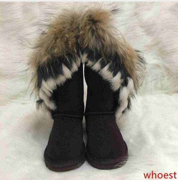 

women boot australian boots women snow boots faux fur cow leather ivg winter shoes knee high boots brand ivg size us4-14