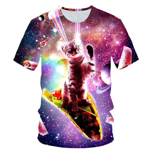 

summer starry sky интересное пространство пицца кошка 3d номер печати с коротким рукавом t жалость мужской пиджак, White;black