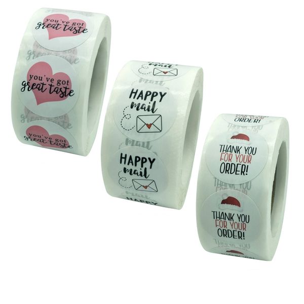 

you've got great taste stickers 500pcs 1inch happy mail sticker thank you for your order label business wedding party seal label tag