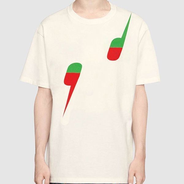 

19ss printing tee summer made in italy fashion men beige black color cotton couple casual women t-shirt new style hflstx403, White;black