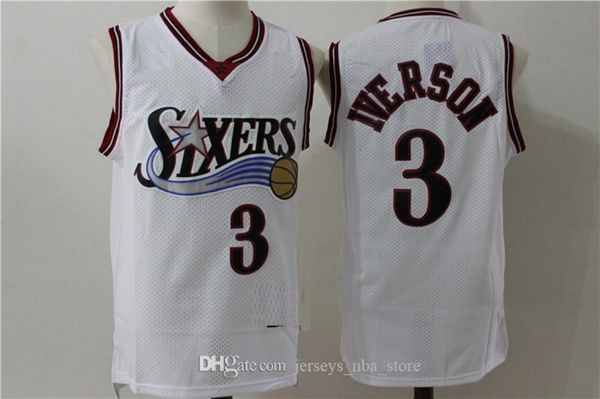 

basketball jerseys vintage mens julius erving 6 ncaa college allen iverson 3 wilt chamberlain 13 stitched shirts, Black;red