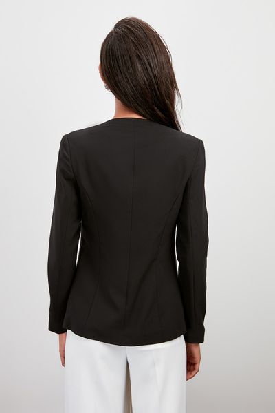 

trendyol collarless jacket twoaw20ce0317, Black;brown