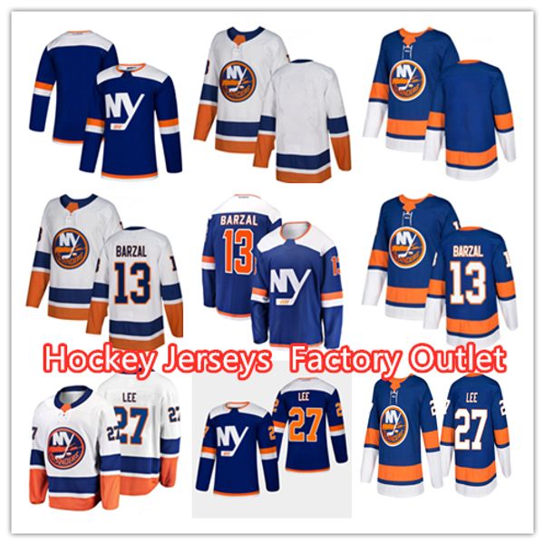 

2019 new york islanders jersey 13 mathew barzal third 3rd alternate 27 anders lee 22 mike bossy blue white home away hockey jerseys, Black;red