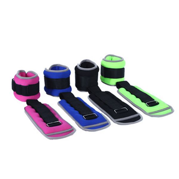 

1kg/pair adjsutable hand wrist ankle weights wrap strap bandage exercise fitness boxing training for running wrist weight, Black;red