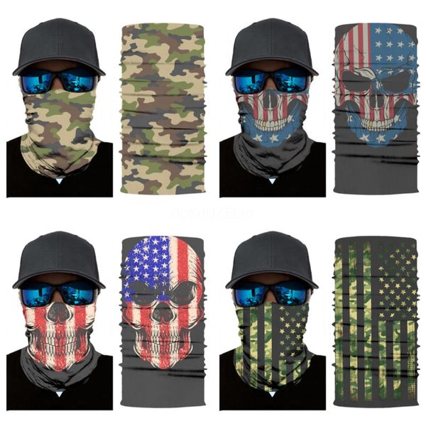 

seamless hip hop american flag bandanas magic headskull scarf cycling skull scarf tube neck face headscarves sport magic headb #60#610, Blue;black