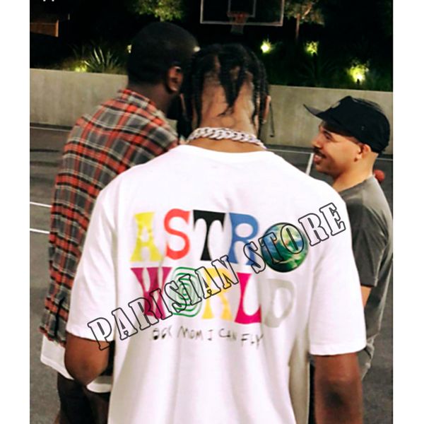 

travis scoastroworld look mom i can fly concert merch summer men's and women's cotton t-shirts hip hop street costumes, White;black