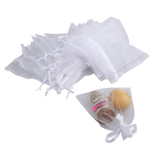 

60 x organza white pouch bag for rectangle wedding jewel