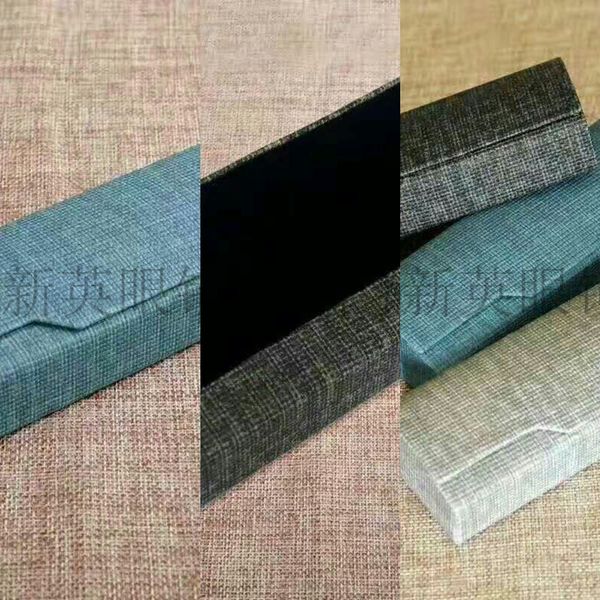 

handmade small mouth box square case glasses case hemp cloth leather handmade glasses box