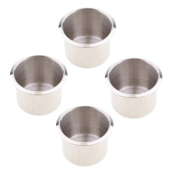 

4pcs stainless steel recessed cup drink holder marine boat rv camper 68x55mm