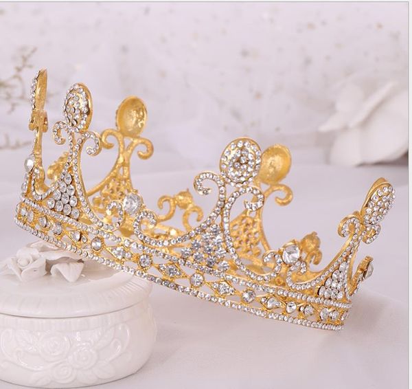 Grande diadema a corona di cristallo a cerchio pieno Corona di compleanno principessa