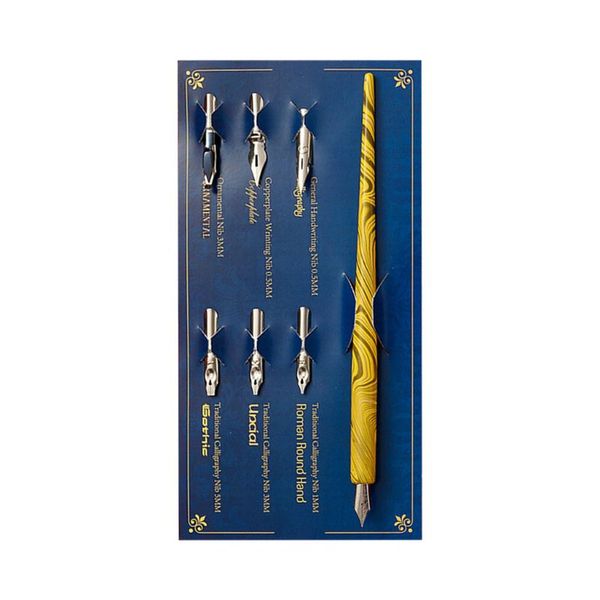 

мрамор вуд манг каллиграфия dip pen holder 6 наконечников для маркировочного skiching l41e