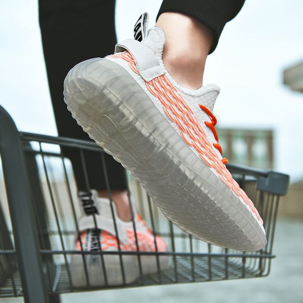 

season 2020 men's mesh breathable coconut shoes flying woven sports casual shoes