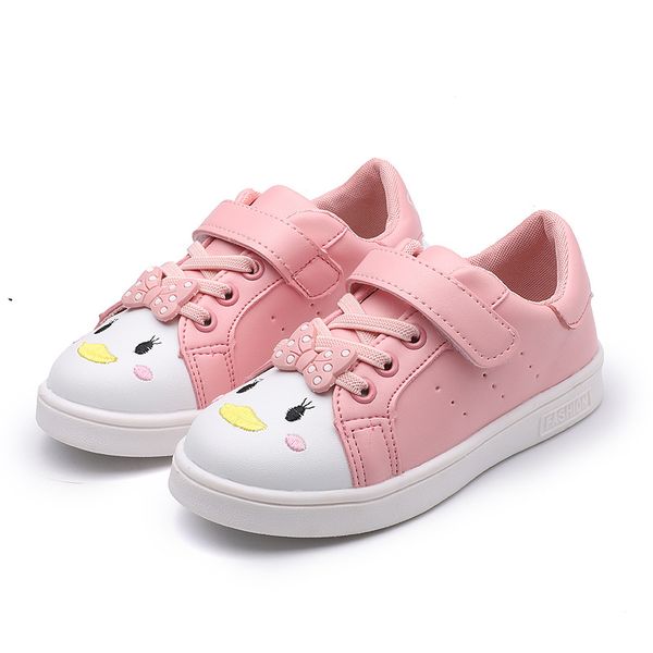 

OEAK Toddler White Shoes Girls Kids Casual Sports Running Sneakers Children Cartoon Flats With Cute Bow-knot Canvas Shoes