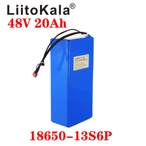 Liitokala 48V 20Ah 13S6P Batteria al litio Poctula da bicicletta elettrica da 1000w incorporata da 20A BMS