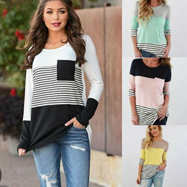 

women maternity clothes breastfeeding pregnant stripe t-shirt nursing, White