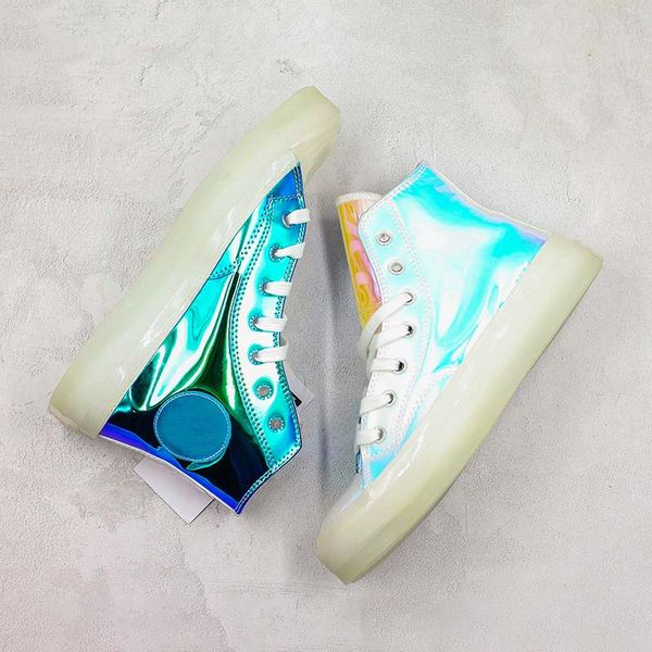 

convase star chunk 70s 1970 designer fashion dazzle color laser chameleon jelly sole design casual shoe color changing board sneakers, Black