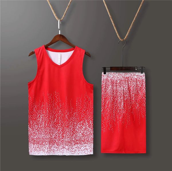 

new style basketball uniform sets sports jersey for men 73, Black;red