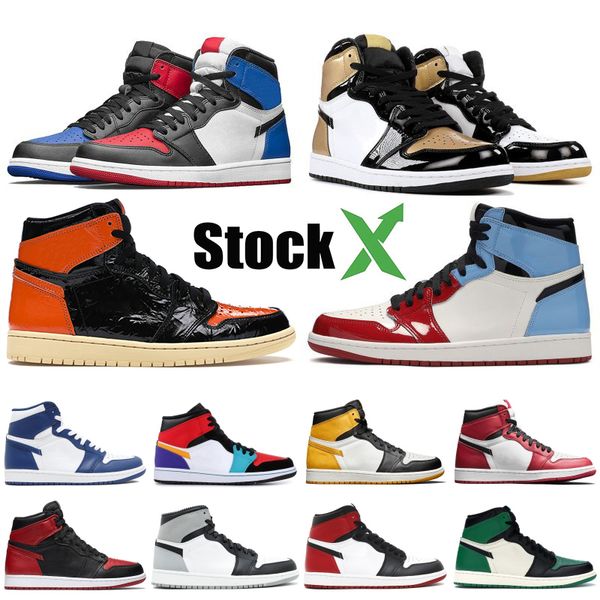 

chicago 1 high og travis scotts jumpman men basketball shoes black toe shadow sport white cool grey designer sneaker trainer size 40-46