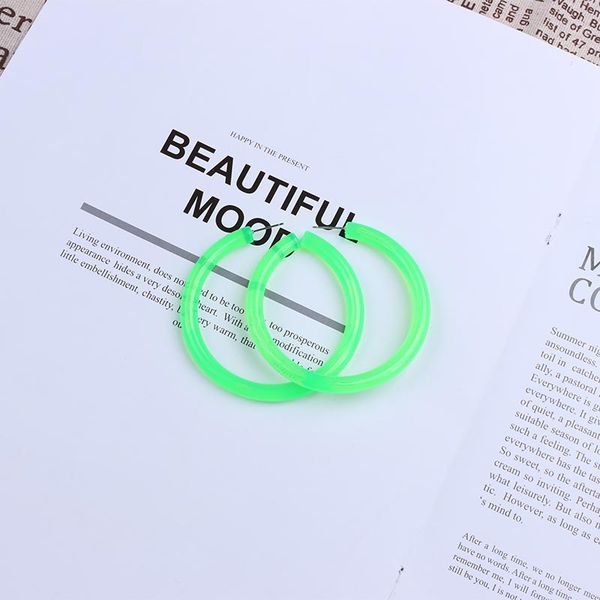

green round acrylic earrings 2019 korea large statement earrings for women geometric transparent resin earrings clear eb103, Golden;silver