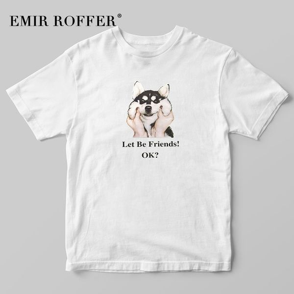 

emir roffer korean funny t shirts women dog print t-shirt female graphic tees summer casual cute harajuku kawaii shirt, White
