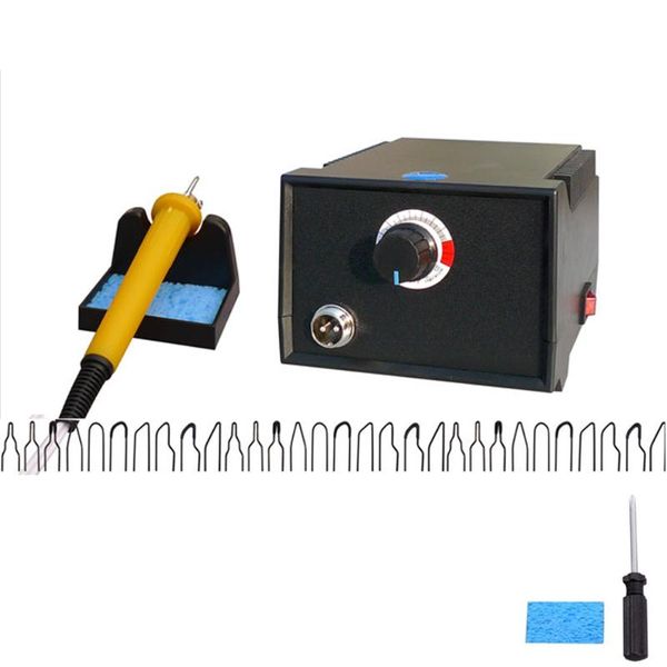

110v/220v adjustable temperature wood burner pyrography pen burning machine gourd crafts tool set with welding wire 60w