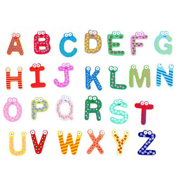 

26/ 10/ 12 pcs baby kids numbers letters wood alphabet fridge magnet early educational toy xjs789