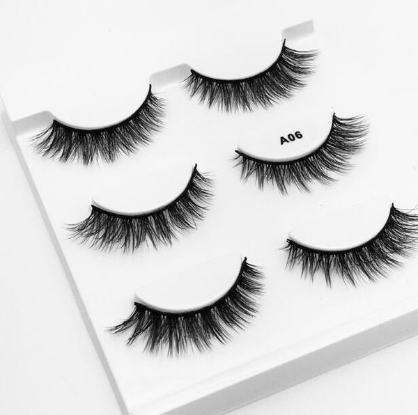 

reusable handmade fake lashes mink 3 pairs set natural long multilayer thick false eyelashes 8 models available dhl eyelash extensions