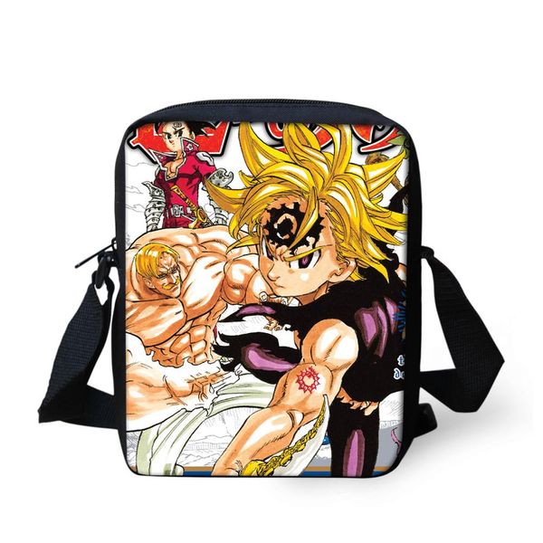 

children anime crossbody bags cool cartoon seven deadly sins meliodas print boys school bags kids bookbags satchel travel bag