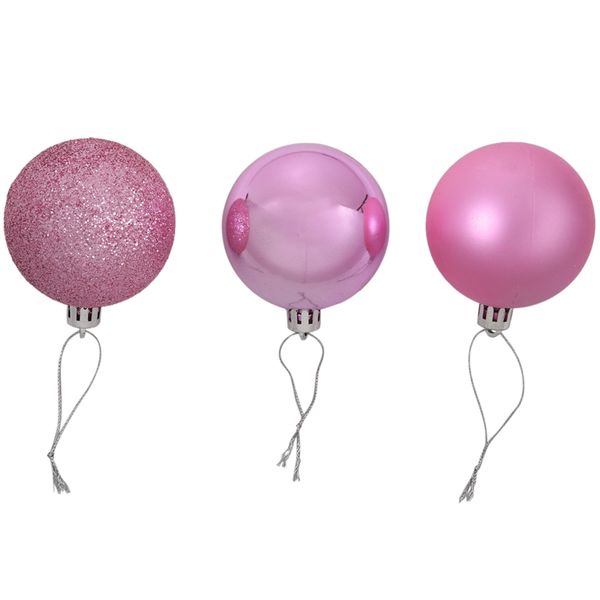 

24pcs xmas decorative 6cm new year christmas tree decorations christmas balls for home dÃ©cor(pink