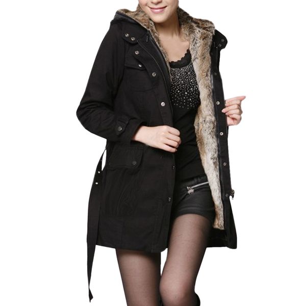 

winter jacket women thick warm hooded parka mujer cotton-padded jacket long paragraph plus size plus size 3xl slim female, Tan;black