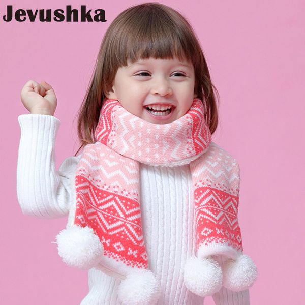 

зима теплая pompom детские шарф для девочки трикотажная дети шарфы sf009, Red;brown