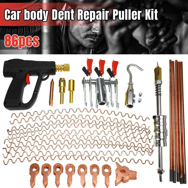 

86pcs/set car body dent puller welder kit repair device car dent puller slide hammer welding gun pulling claw tool