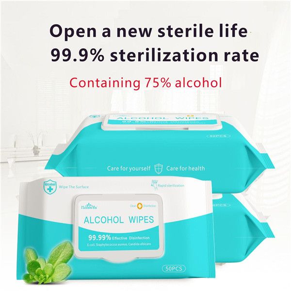 

80 шт / уп дезинфицирующие салфетки одноразовые антибактериальные влажные салфетки home office, portable влажные салфетки 150 * 200 мм обезз