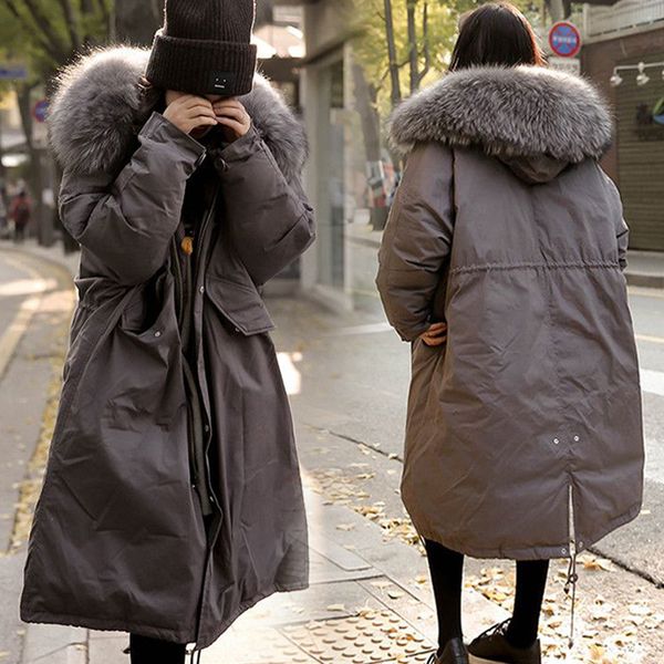 

thicken warm winter coat women oversize fur down parka hooded outerwear jacket women abrigos mujer invierno parkas coats vestido, Tan;black
