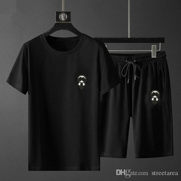 

2020 brand sportswear fashion men's sportswear two-piece hoodie + tether casual pants men joggers medusa men short sets, Gray