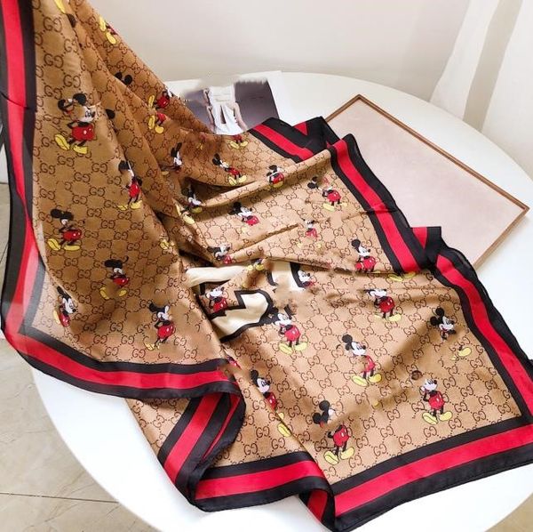 

new shawl high-end silk scarf fashion lady spring and summer printed scarf 180*90cm designer durag, Blue;gray