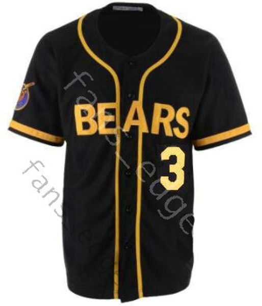 

bad news bears jersey movie 1976 chico's bail bonds 3 kelly leak baseball black color stitched jerseys size s-xxxl ing, Blue;black