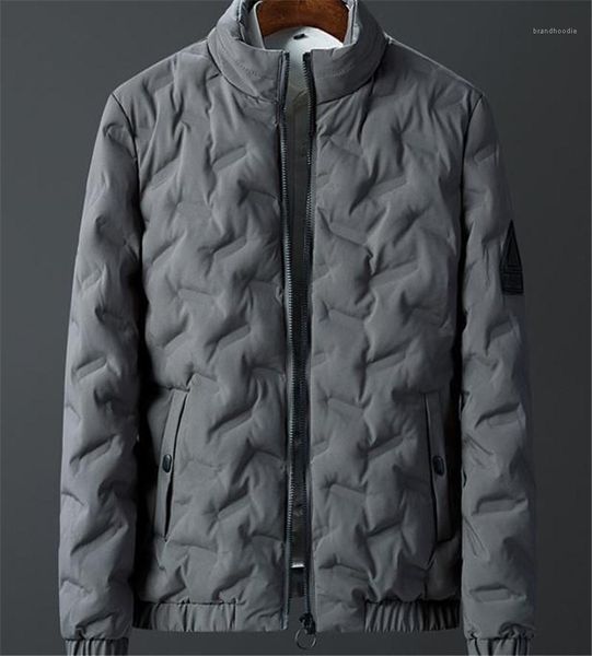 

solid color mens designer down fashion panelled zipper mens thick winter coats casual pockets males clothing, Black